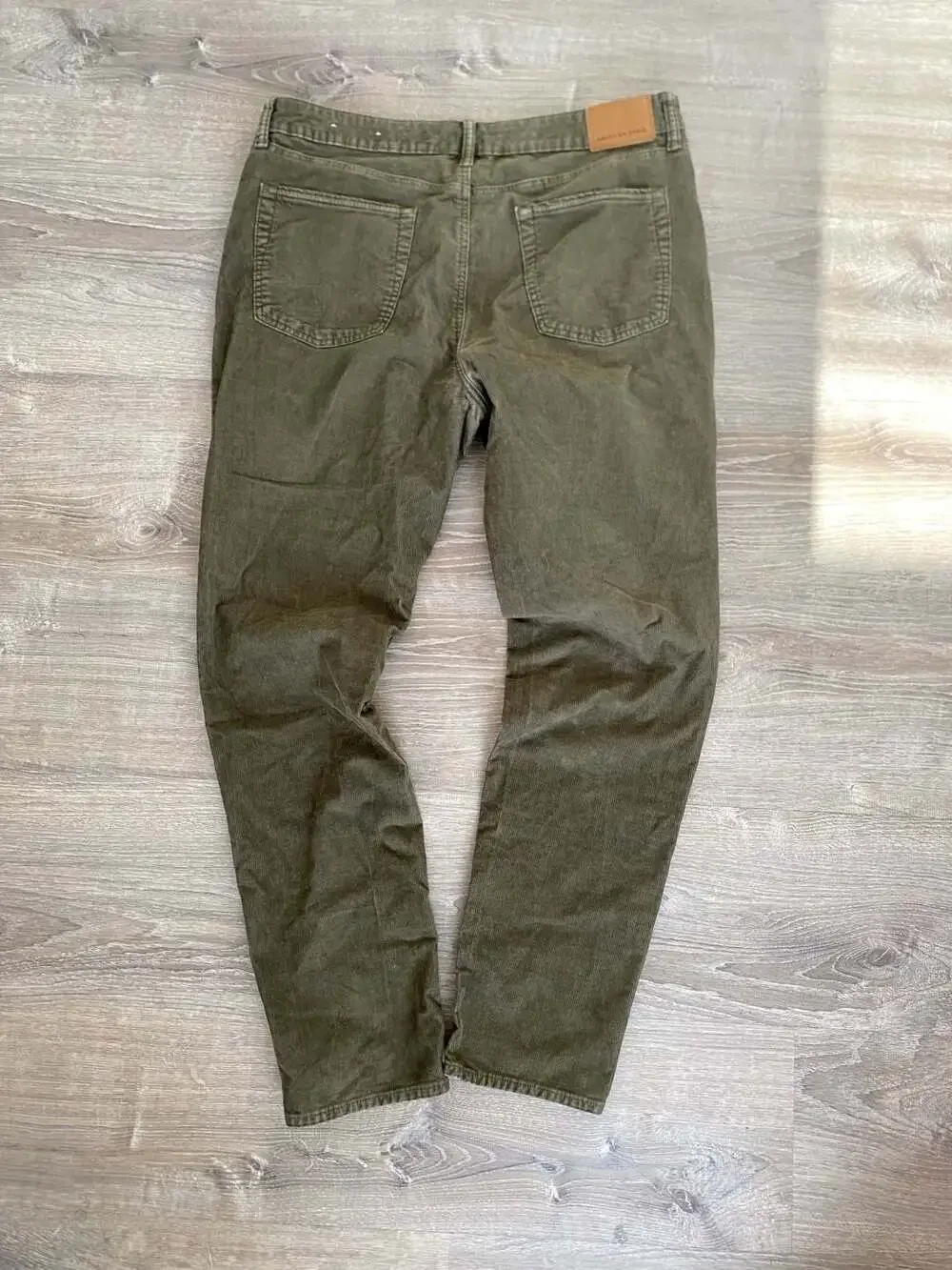 American Eagle Flex Real Good Olive Green Corduroy Pants Men's Size 36x34